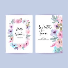 Winter Time vectors for design with watercolor