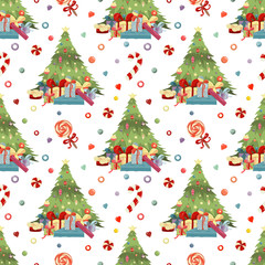 Merry Christmas Happy New Year hand drawn pattern - 299132807