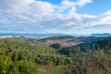 Fototapeta na wymiar Algeciras mountains with views from the hiking trails