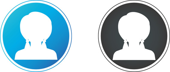 User flat avatar icon, sign, profile people symbol.Social media avatar vector graphics flat icons.Set of hand drawn Avatar profile icon (or portrait icon), including male and female .