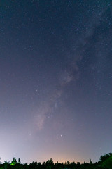 The sky and star in the mid night time.Night landscape and milky way.Universe and space background.