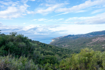 Fototapeta na wymiar Algeciras mountains overlooking Morocco from the hiking trails