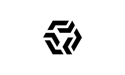 Abstract hexagonal logo design template