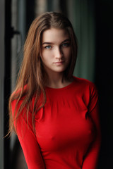 Naklejka premium Portrait of young beautiful woman