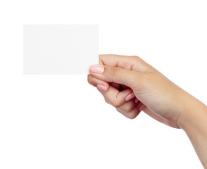 note paper card blank sign hand holding