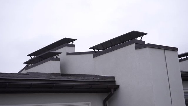 hood on the roof of the house.  modern amenities for people.  odor protection