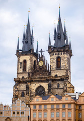 Fototapeta na wymiar Church of Our Lady before Tyn in Old Town Square in Prague, Czech Republic