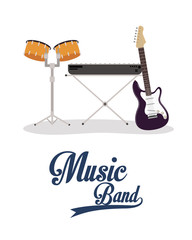 Naklejka premium music band set instruments icons