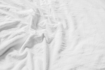 White wrinkled fabric has floated wrinkles of fabric