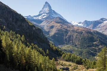 Zermatt switzerland and the Matterhorn in background.
