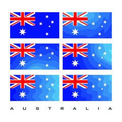 Australia flag and map vector with Flat trendy illustration design