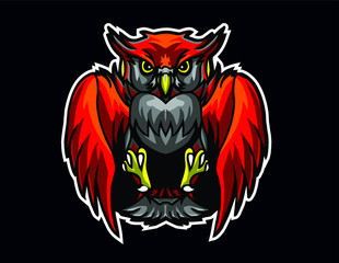 The Awesome Owl Logo Mascout Vector