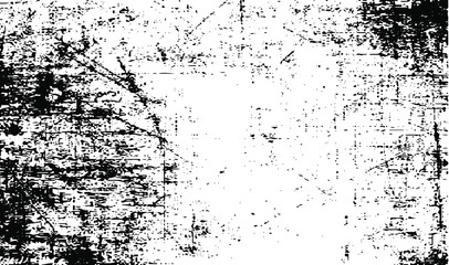 Scratched Grunge Urban Background Texture Vector. Dust Overlay Distress Grainy Grungy Effect. Distressed Backdrop Vector Illustration. Isolated Black on White Background. EPS 10.