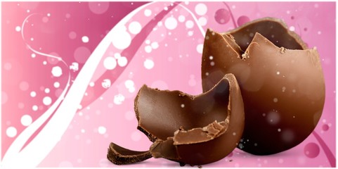 Chocolate easter egg on backgrouund