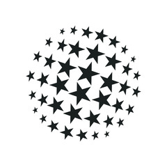 Fototapeta premium Sphere Ball Star Logo Black