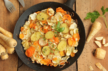 Gemüse Pfanne Pastinake