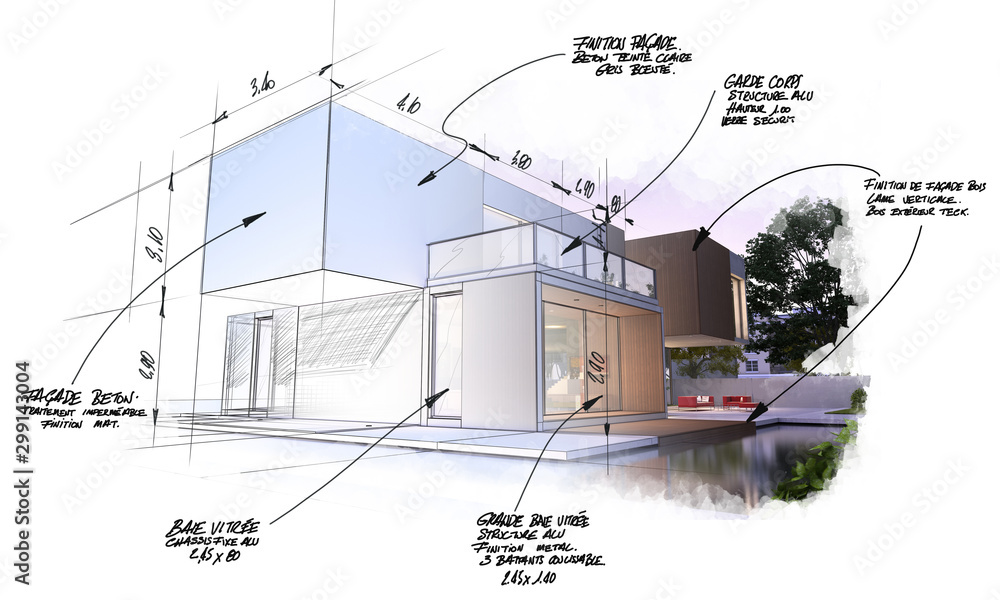 Aufkleber modern high end architecture project