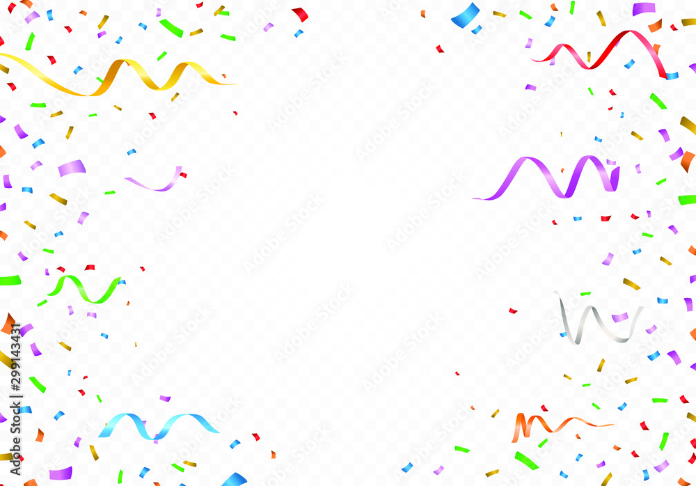 Poster set of isolated vector party editable elements on transparent or white background