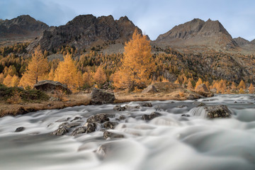 Beautiful autumn landscape in Alps mountain