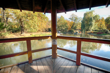 WROCLAW, POLAND - OCTOBER 18, 2019: Japanese Garden is situated in the vicinity of the historical...