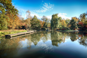 WROCLAW, POLAND - OCTOBER 18, 2019: Japanese Garden is situated in the vicinity of the historical...