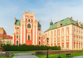Obraz premium Architecture of Poznan in Poland view of the courtyard of the castle and the house
