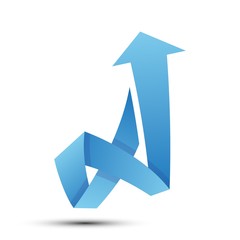 Arrow vector with elegant style and blue color