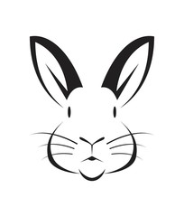 Fototapeta na wymiar Abstract cute rabbit in flat style for coloring
