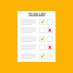 To do list. Badge with document icon. Flat vector illustrations