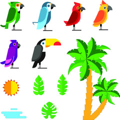 Tropical set of vector icons.