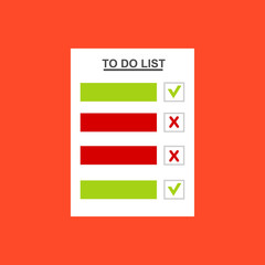 To do list. Badge with document icon. Flat vector illustrations