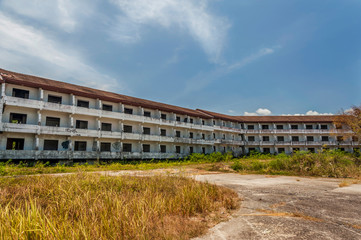 Abandoned and dilapidated buildings Because it was affected by the economic downturn