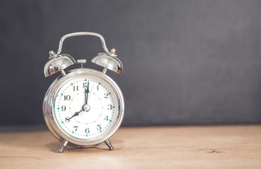 alarm clock on the table