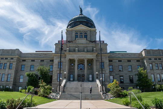 Steps to the Montana State Capitol building in Helena
