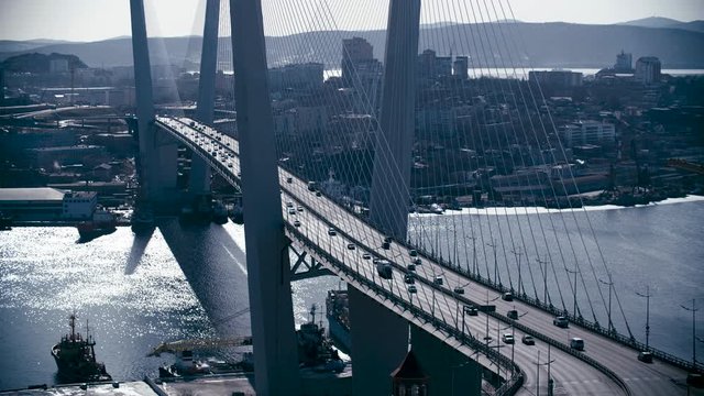 Vladivostok bridge on the Russian island