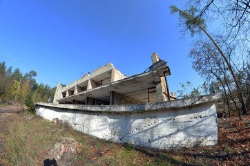 Ghost town in Eastern Europe.Former Soviet kids camp.Ukraine gets rid of the consequences of...
