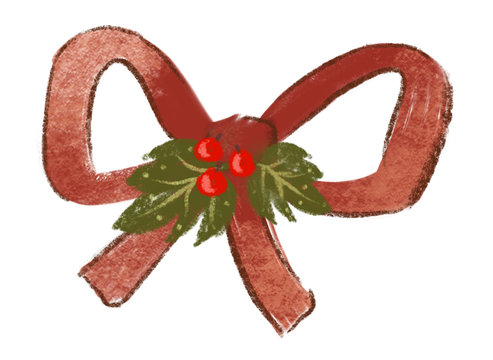 Winter illustration and clip art for holiday decor. Christmas decoration and object on the white isolated background.