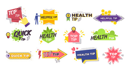 Emblems and banners helpful tricks advices, quick tip, tip top