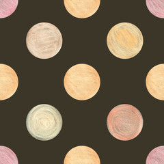 dots drawn with watercolor texture on a dark gray background