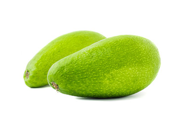 Fresh avocado close up isolated on white background