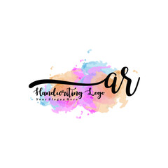 Initial AR handwriting watercolor logo vector. Letter handwritten logo template,watercolor template for, beauty, fashion, wedding, wedding invitation, business card