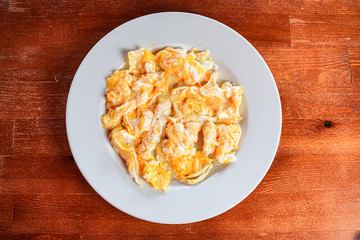 Scrambled eggs for breakfast