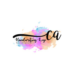 Initial CA handwriting watercolor logo vector. Letter handwritten logo template,watercolor template for, beauty, fashion, wedding, wedding invitation, business card