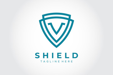 Letter V in Shield Security Logo Protection Symbol Vector Logo Design