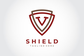 Letter V in Shield Security Logo Protection Symbol Vector Logo Design