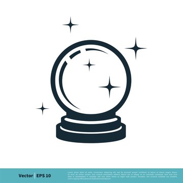 Crystal Ball Magic Icon Vector Logo Template Illustration Design. Vector EPS 10.