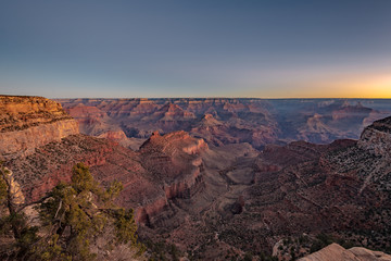 South rim of grand canyon in the morning