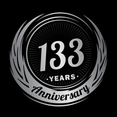 Fototapeta premium 133 years anniversary. Anniversary logo design. One hundred and thirty-three years logo.