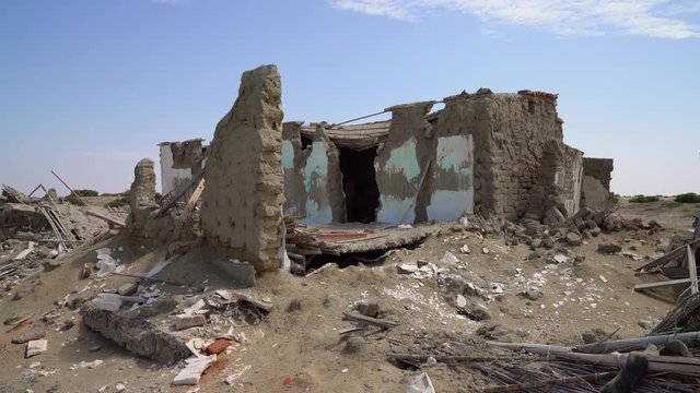 Abandone house in a desert. 4K Video footage