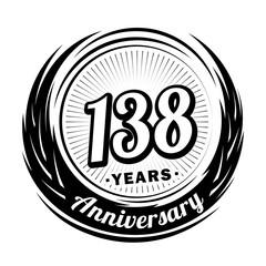 Fototapeta premium 138 years anniversary. Anniversary logo design. One hundred and thirty-eight years logo.